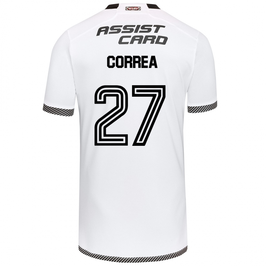 Niño Camiseta Javier Correa #27 Blanco Negro 1ª Equipación 2024/25 La Camisa Perú