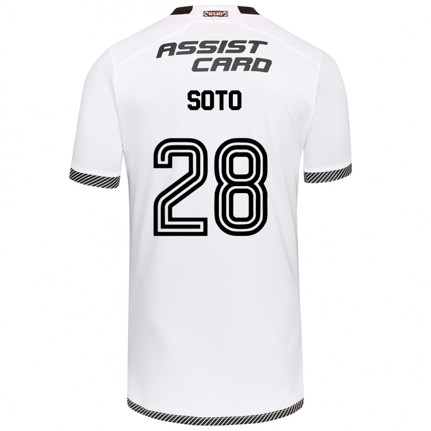 Niño Camiseta Lucas Soto #28 Blanco Negro 1ª Equipación 2024/25 La Camisa Perú