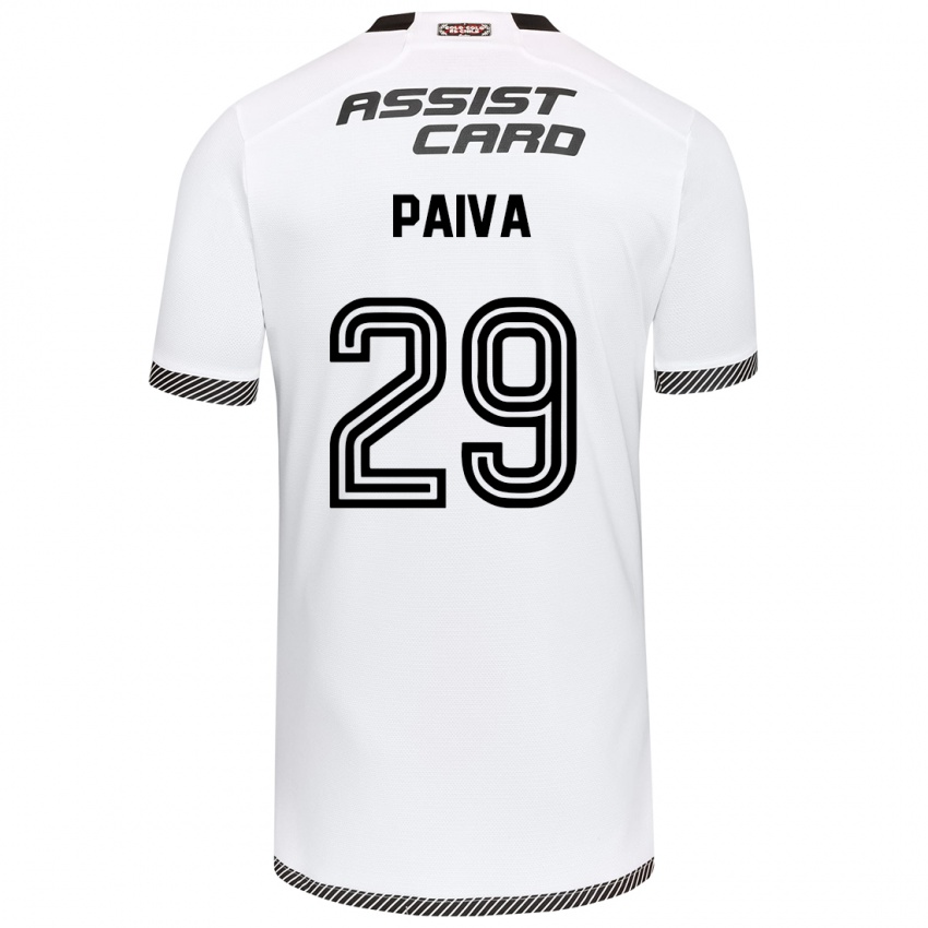 Niño Camiseta Guillermo Paiva #29 Blanco Negro 1ª Equipación 2024/25 La Camisa Perú