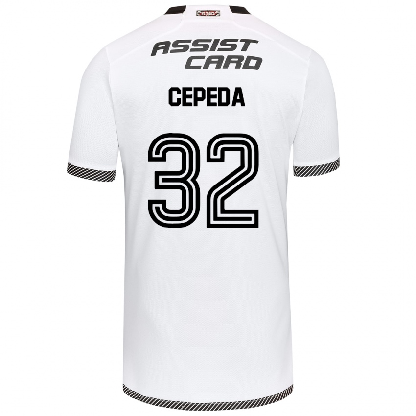 Niño Camiseta Lucas Cepeda #32 Blanco Negro 1ª Equipación 2024/25 La Camisa Perú