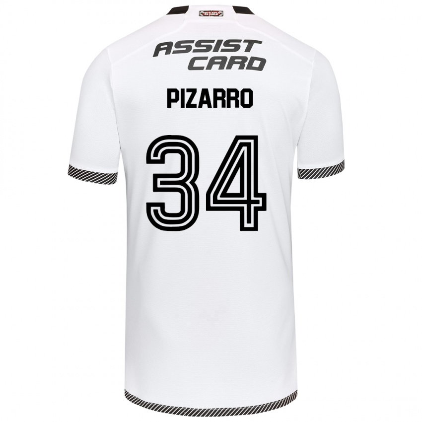 Niño Camiseta Vicente Pizarro #34 Blanco Negro 1ª Equipación 2024/25 La Camisa Perú