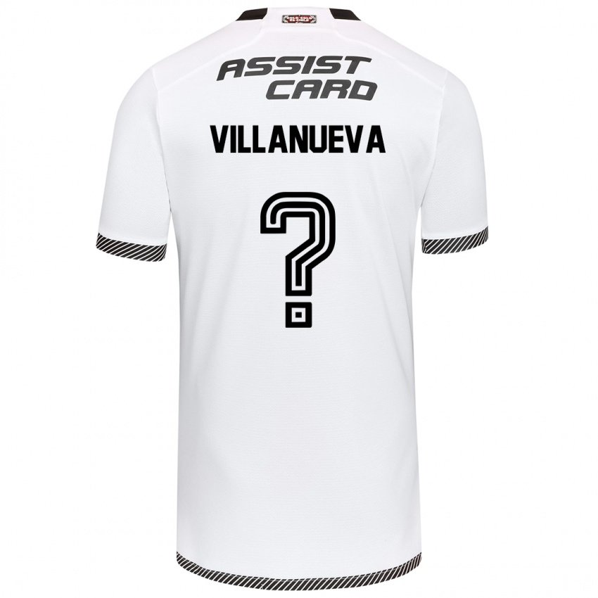 Niño Camiseta Eduardo Villanueva #0 Blanco Negro 1ª Equipación 2024/25 La Camisa Perú