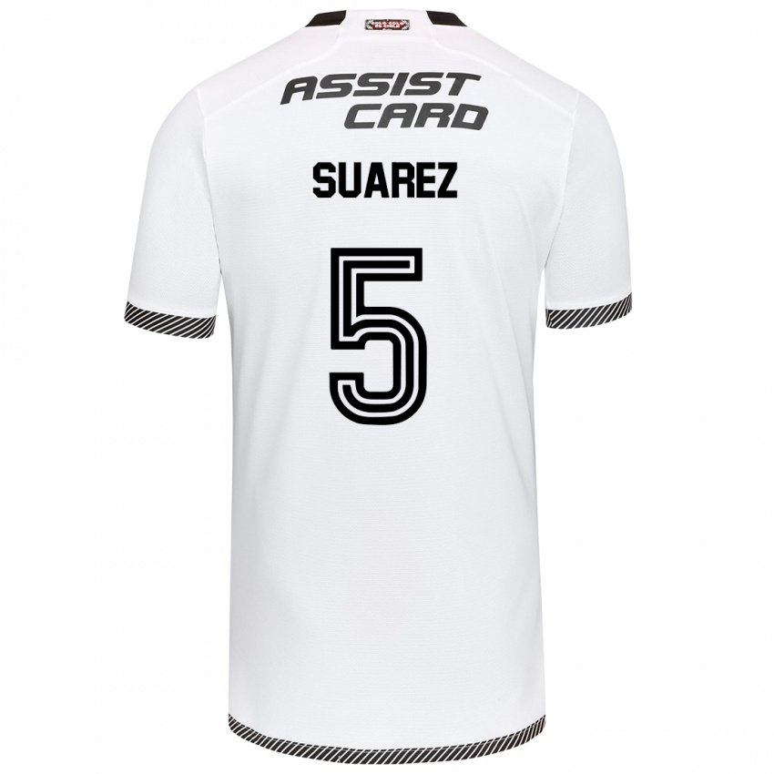 Niño Camiseta Nicolás Suarez #5 Blanco Negro 1ª Equipación 2024/25 La Camisa Perú