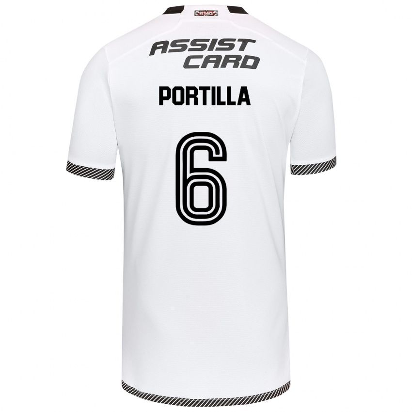 Niño Camiseta Dylan Portilla #6 Blanco Negro 1ª Equipación 2024/25 La Camisa Perú