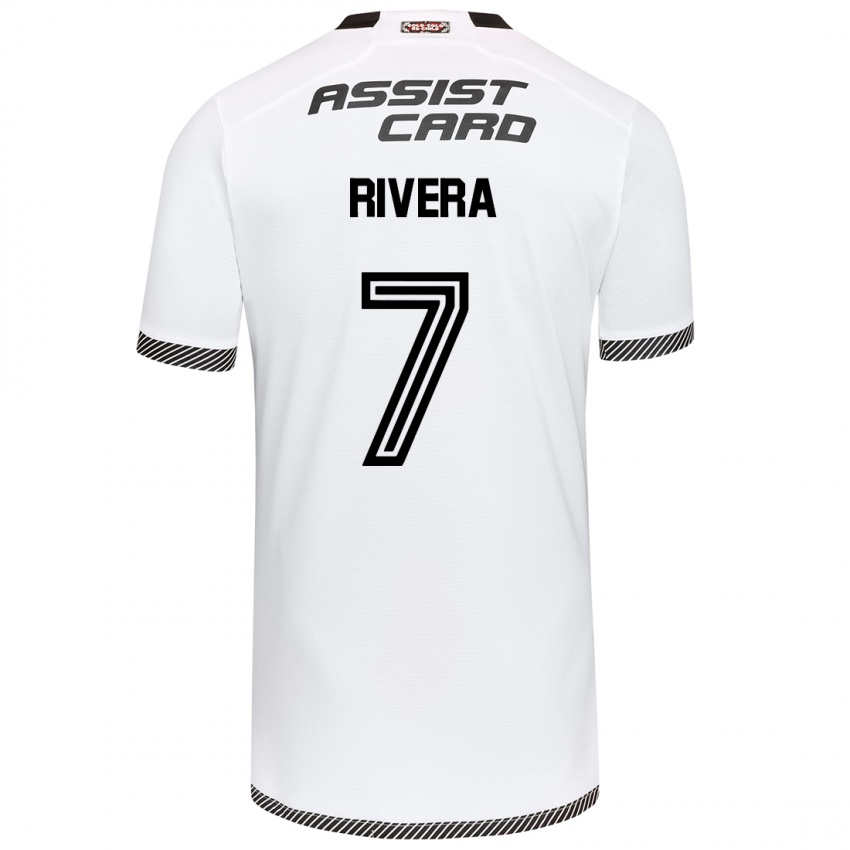 Niño Camiseta Francisco Rivera #7 Blanco Negro 1ª Equipación 2024/25 La Camisa Perú