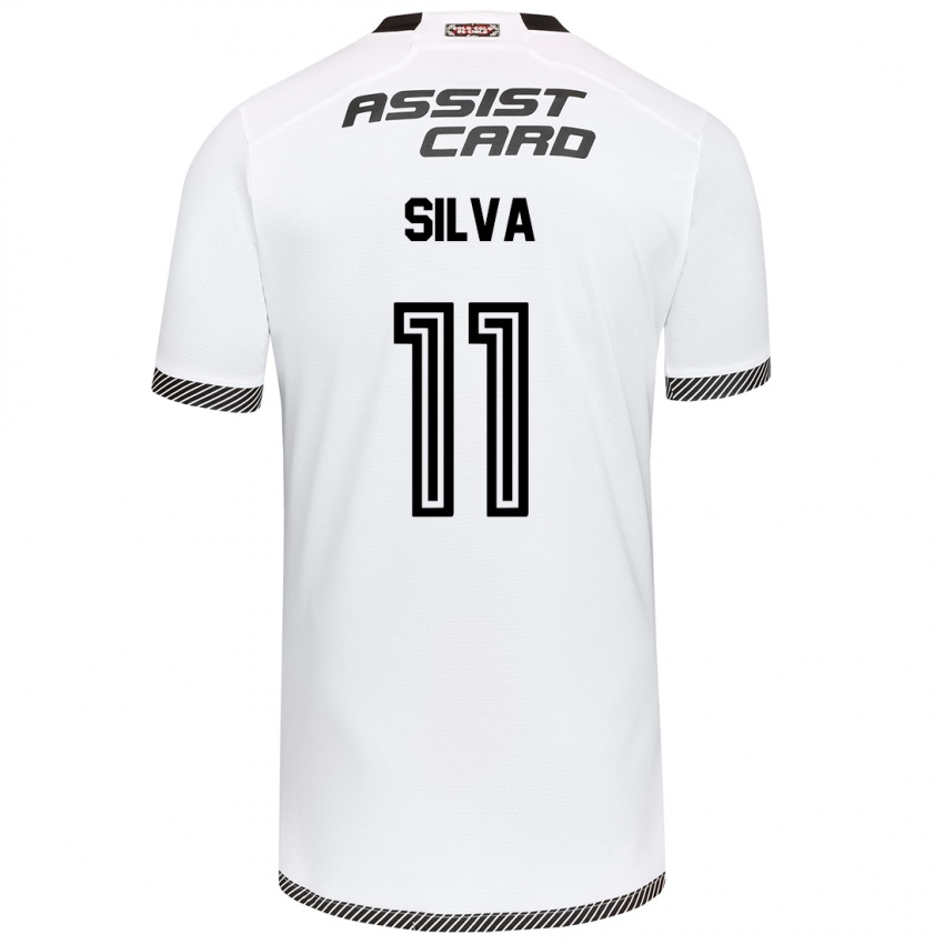 Niño Camiseta Martín Silva #11 Blanco Negro 1ª Equipación 2024/25 La Camisa Perú