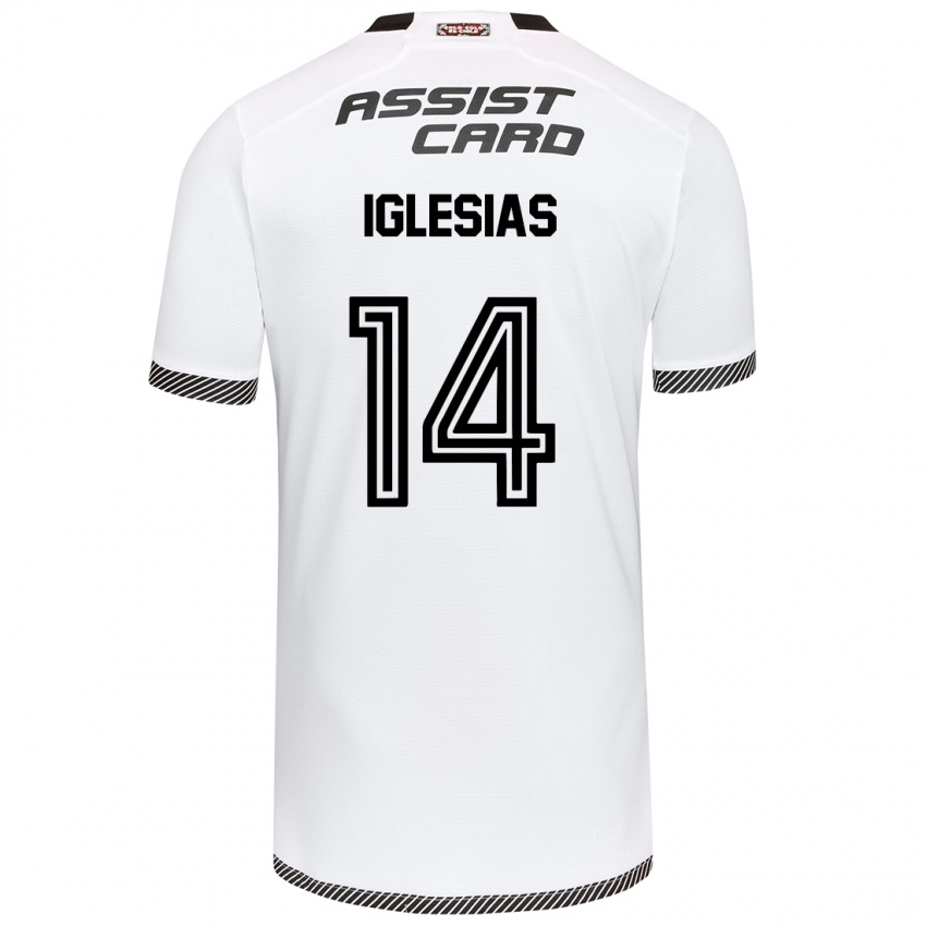 Niño Camiseta Luciano Iglesias #14 Blanco Negro 1ª Equipación 2024/25 La Camisa Perú