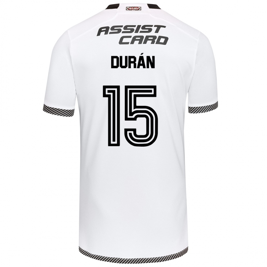 Niño Camiseta José Durán #15 Blanco Negro 1ª Equipación 2024/25 La Camisa Perú