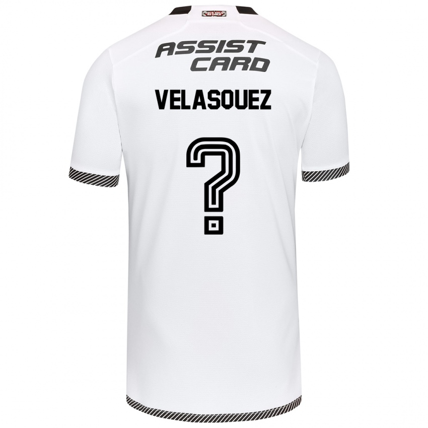 Niño Camiseta Milovan Velásquez #0 Blanco Negro 1ª Equipación 2024/25 La Camisa Perú