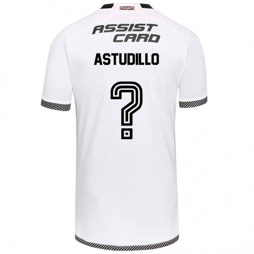 Niño Camiseta Jerall Astudillo #0 Blanco Negro 1ª Equipación 2024/25 La Camisa Perú