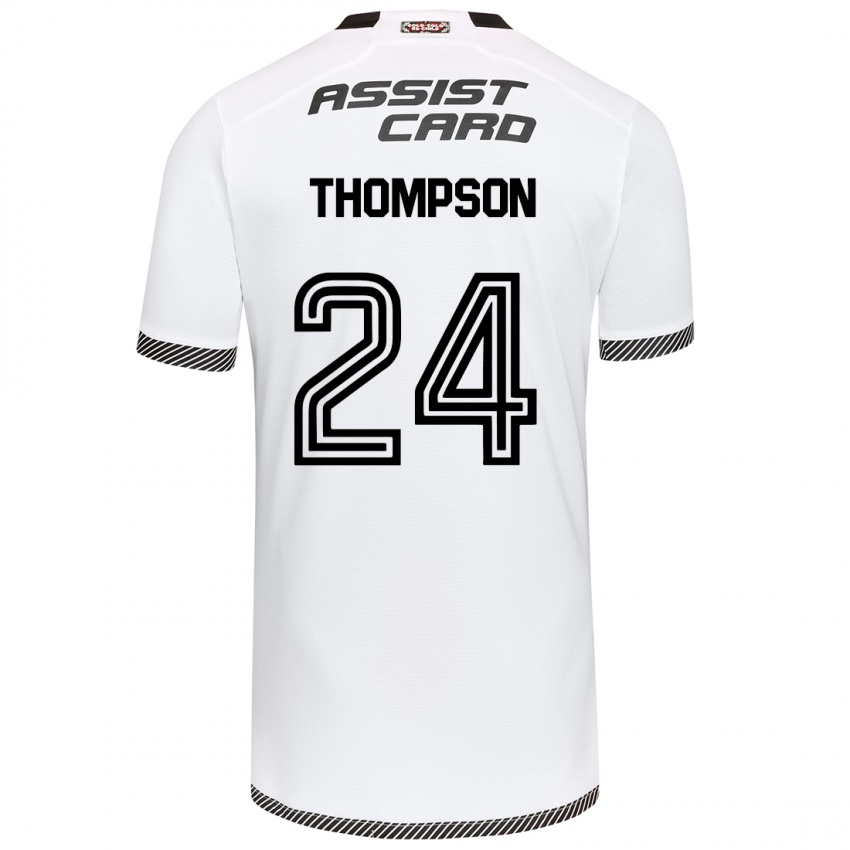 Niño Camiseta Jordhy Thompson #24 Blanco Negro 1ª Equipación 2024/25 La Camisa Perú