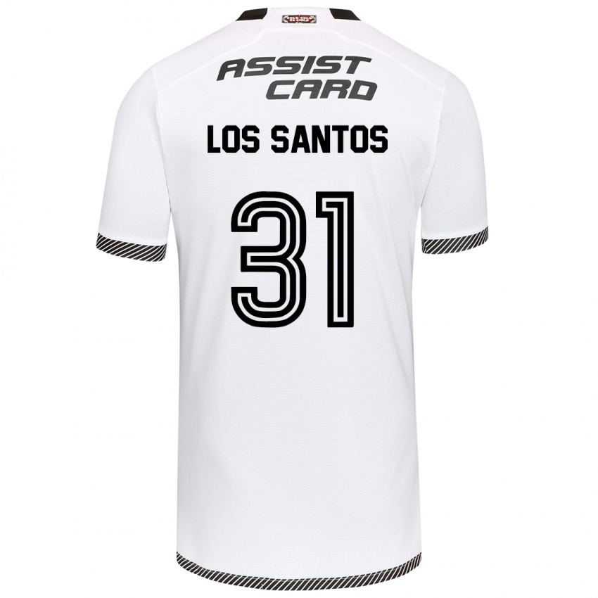 Niño Camiseta Matías De Los Santos #31 Blanco Negro 1ª Equipación 2024/25 La Camisa Perú