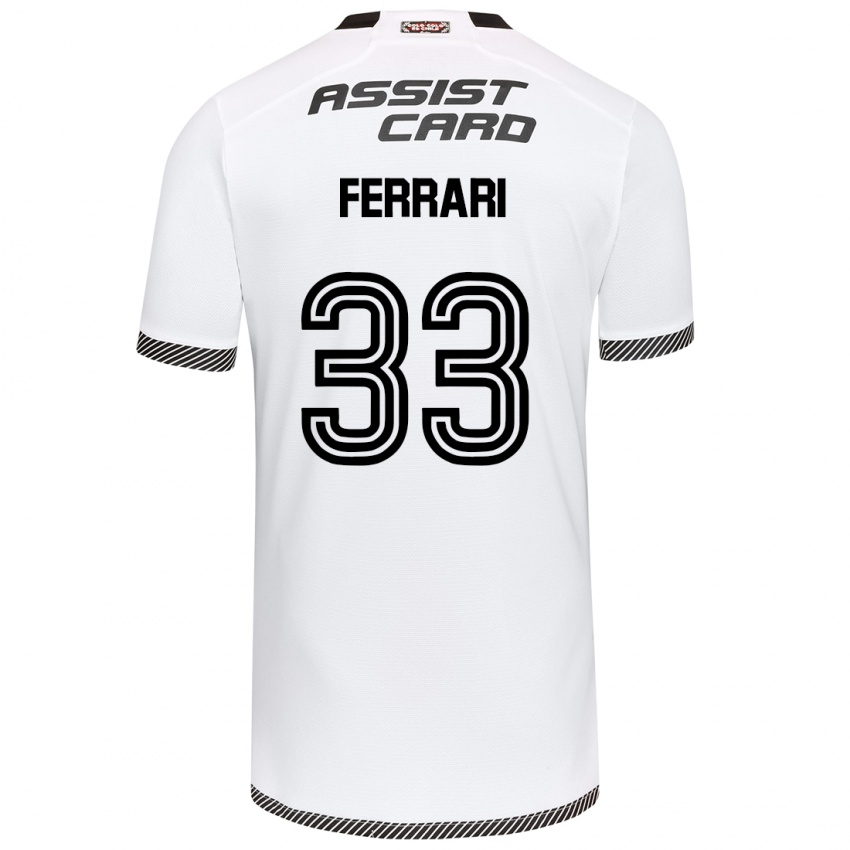 Niño Camiseta Matías Ferrari #33 Blanco Negro 1ª Equipación 2024/25 La Camisa Perú