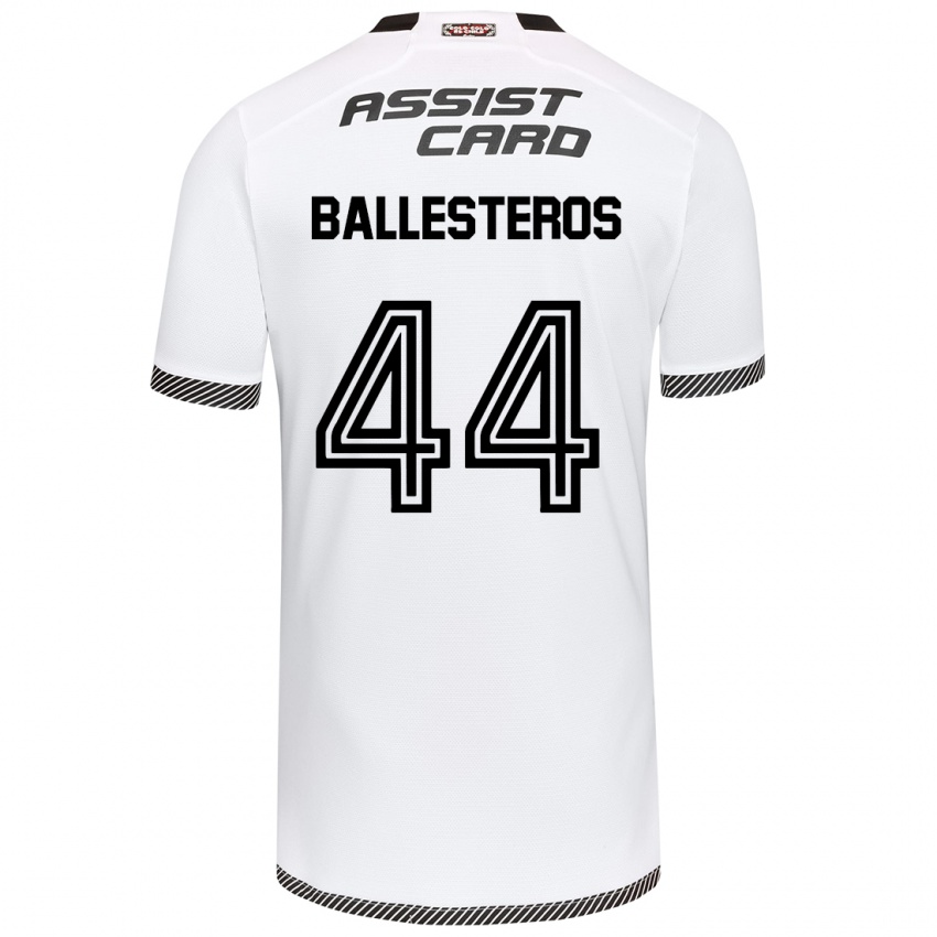 Niño Camiseta Martín Ballesteros #44 Blanco Negro 1ª Equipación 2024/25 La Camisa Perú