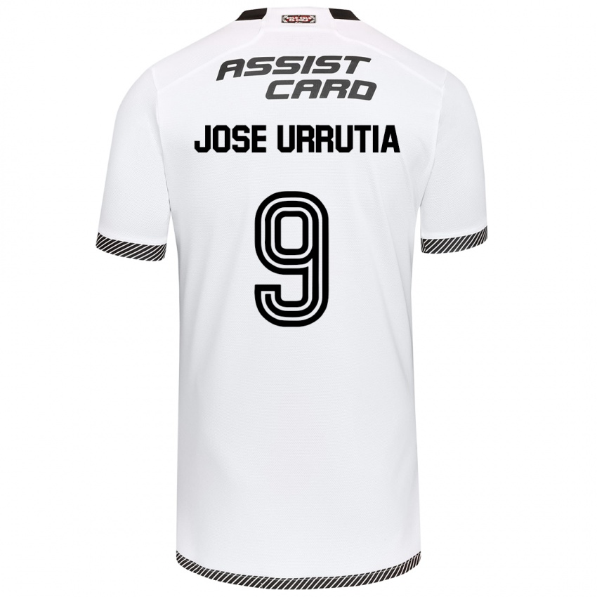 Niño Camiseta María José Urrutia #9 Blanco Negro 1ª Equipación 2024/25 La Camisa Perú