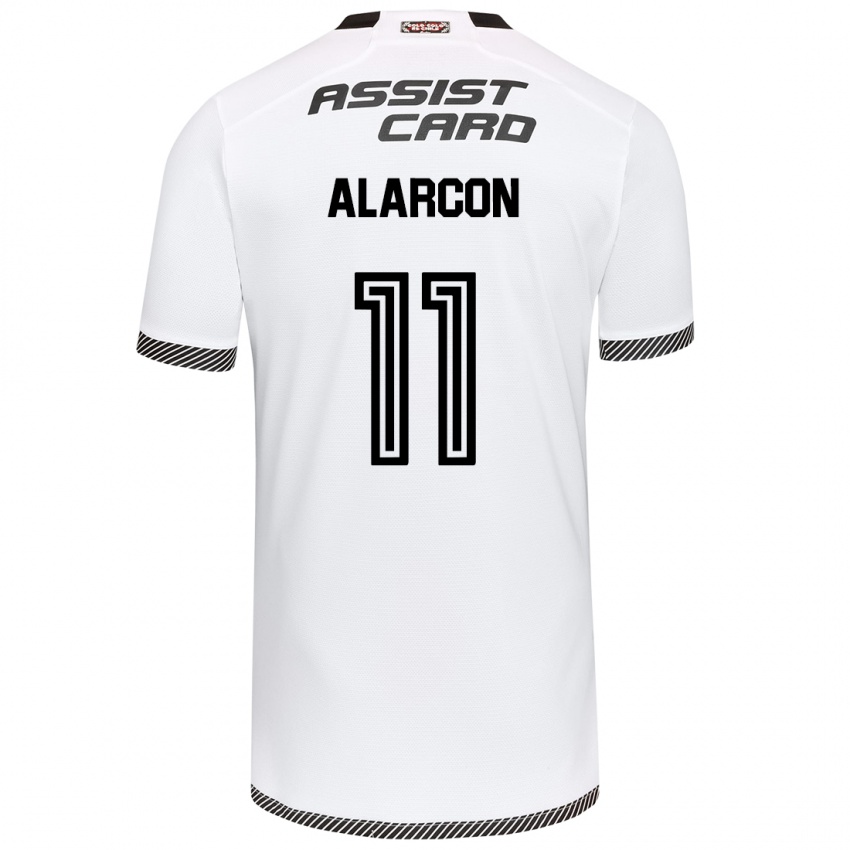 Niño Camiseta Antonia Alarcón #11 Blanco Negro 1ª Equipación 2024/25 La Camisa Perú