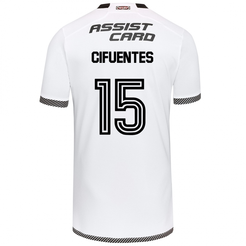 Niño Camiseta Anaís Cifuentes #15 Blanco Negro 1ª Equipación 2024/25 La Camisa Perú