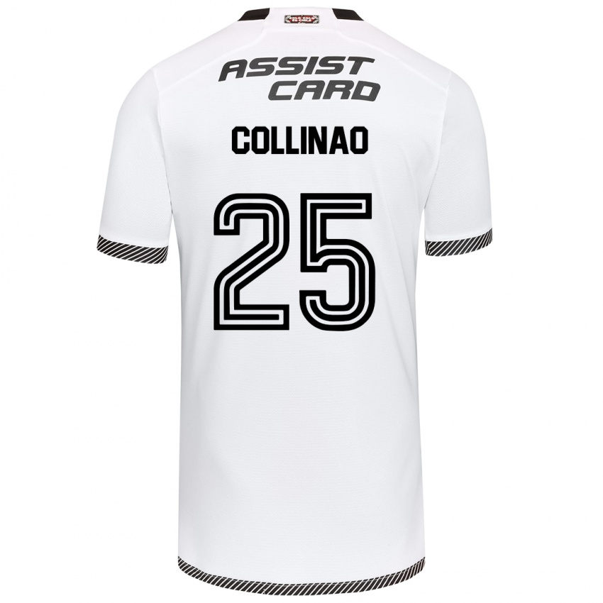 Niño Camiseta Margarita Collinao #25 Blanco Negro 1ª Equipación 2024/25 La Camisa Perú