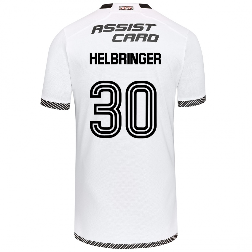 Niño Camiseta Aixa Helbringer #30 Blanco Negro 1ª Equipación 2024/25 La Camisa Perú