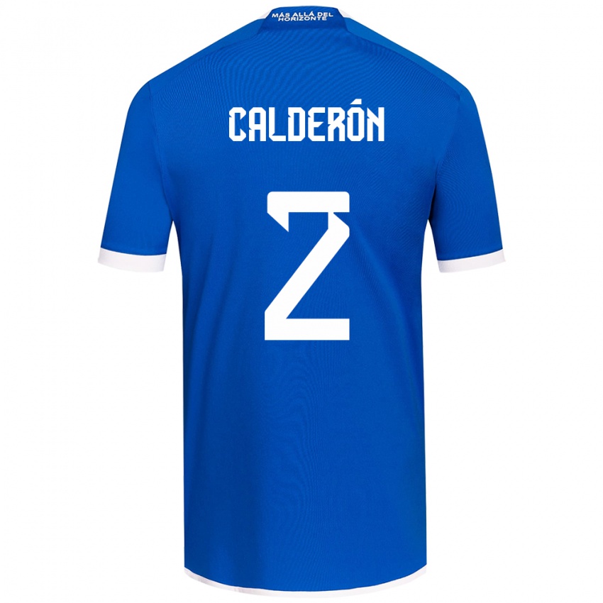 Niño Camiseta Franco Calderón #2 Azul Blanco 1ª Equipación 2024/25 La Camisa Perú