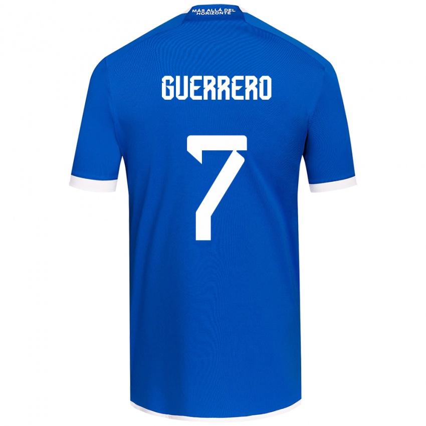 Niño Camiseta Maximiliano Guerrero #7 Azul Blanco 1ª Equipación 2024/25 La Camisa Perú