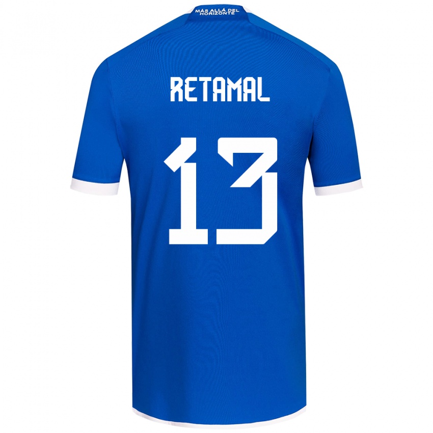 Niño Camiseta David Retamal #13 Azul Blanco 1ª Equipación 2024/25 La Camisa Perú