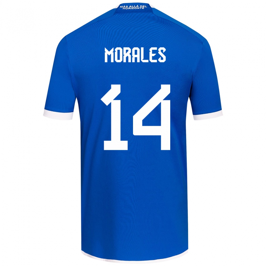 Niño Camiseta Marcelo Morales #14 Azul Blanco 1ª Equipación 2024/25 La Camisa Perú