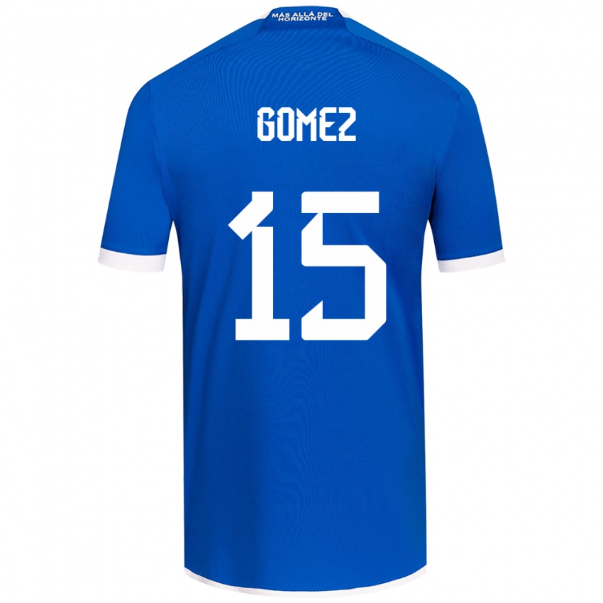 Niño Camiseta Juan Pablo Gómez #15 Azul Blanco 1ª Equipación 2024/25 La Camisa Perú