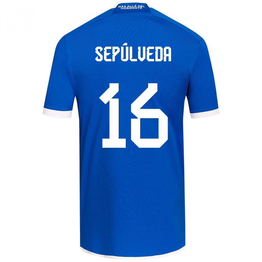 Niño Camiseta Matías Sepúlveda #16 Azul Blanco 1ª Equipación 2024/25 La Camisa Perú