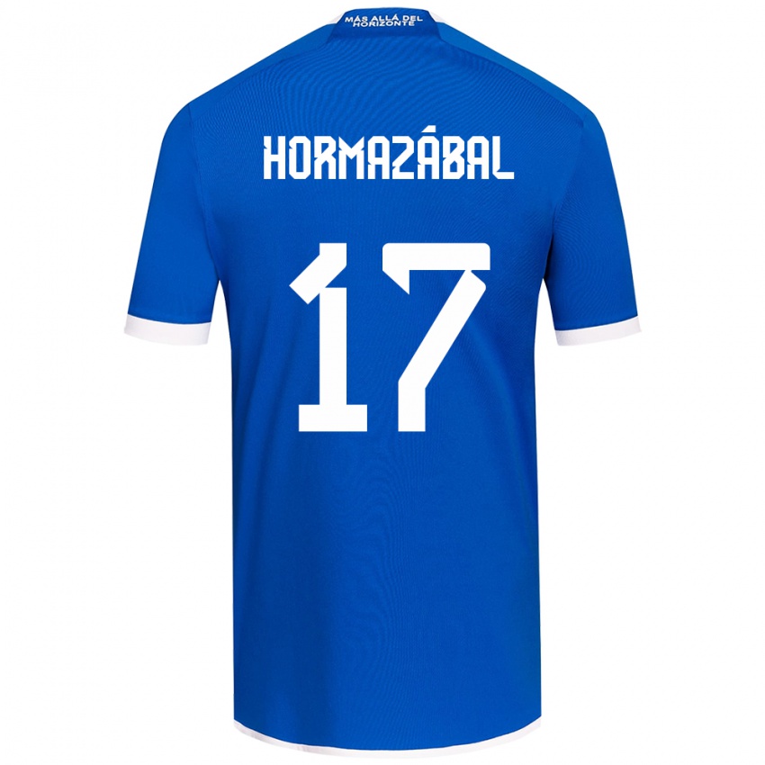 Niño Camiseta Fabián Hormazábal #17 Azul Blanco 1ª Equipación 2024/25 La Camisa Perú