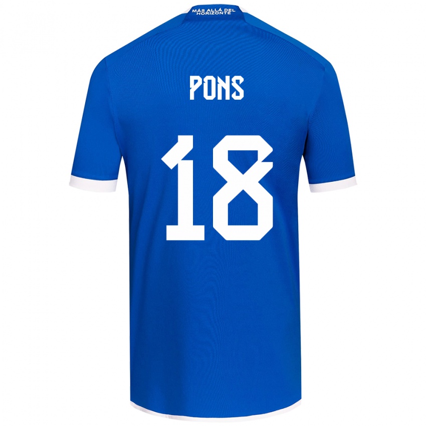 Niño Camiseta Luciano Pons #18 Azul Blanco 1ª Equipación 2024/25 La Camisa Perú