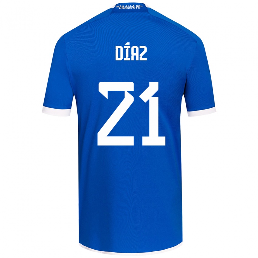 Niño Camiseta Marcelo Díaz #21 Azul Blanco 1ª Equipación 2024/25 La Camisa Perú