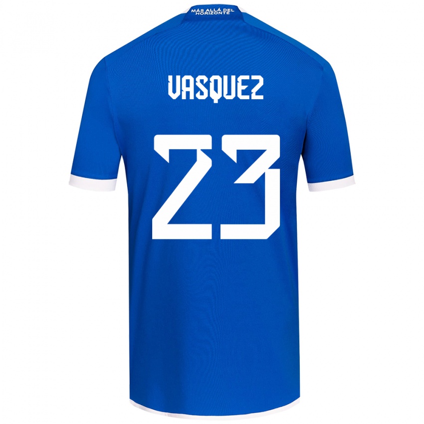 Niño Camiseta Ignacio Vásquez #23 Azul Blanco 1ª Equipación 2024/25 La Camisa Perú