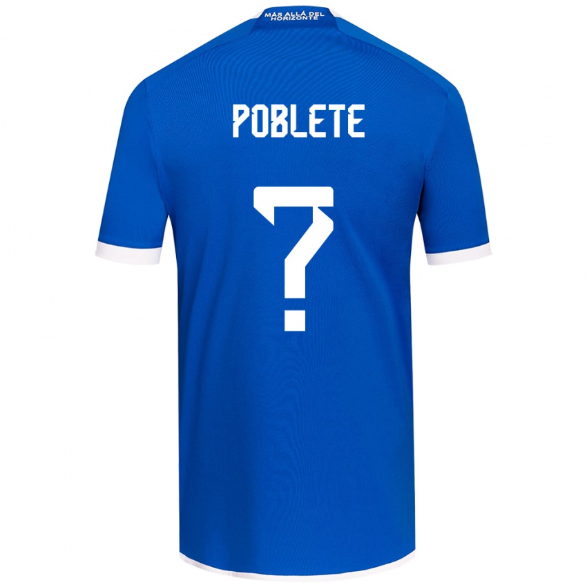 Niño Camiseta José Poblete #0 Azul Blanco 1ª Equipación 2024/25 La Camisa Perú