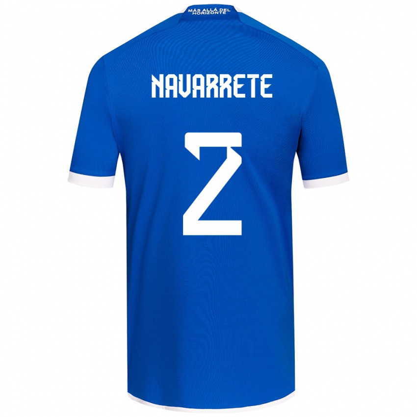 Niño Camiseta Daniel Navarrete #2 Azul Blanco 1ª Equipación 2024/25 La Camisa Perú