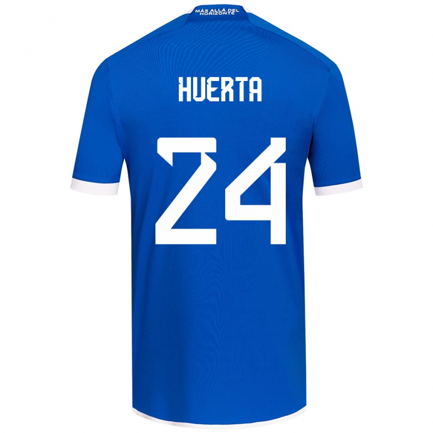 Niño Camiseta Renato Huerta #24 Azul Blanco 1ª Equipación 2024/25 La Camisa Perú