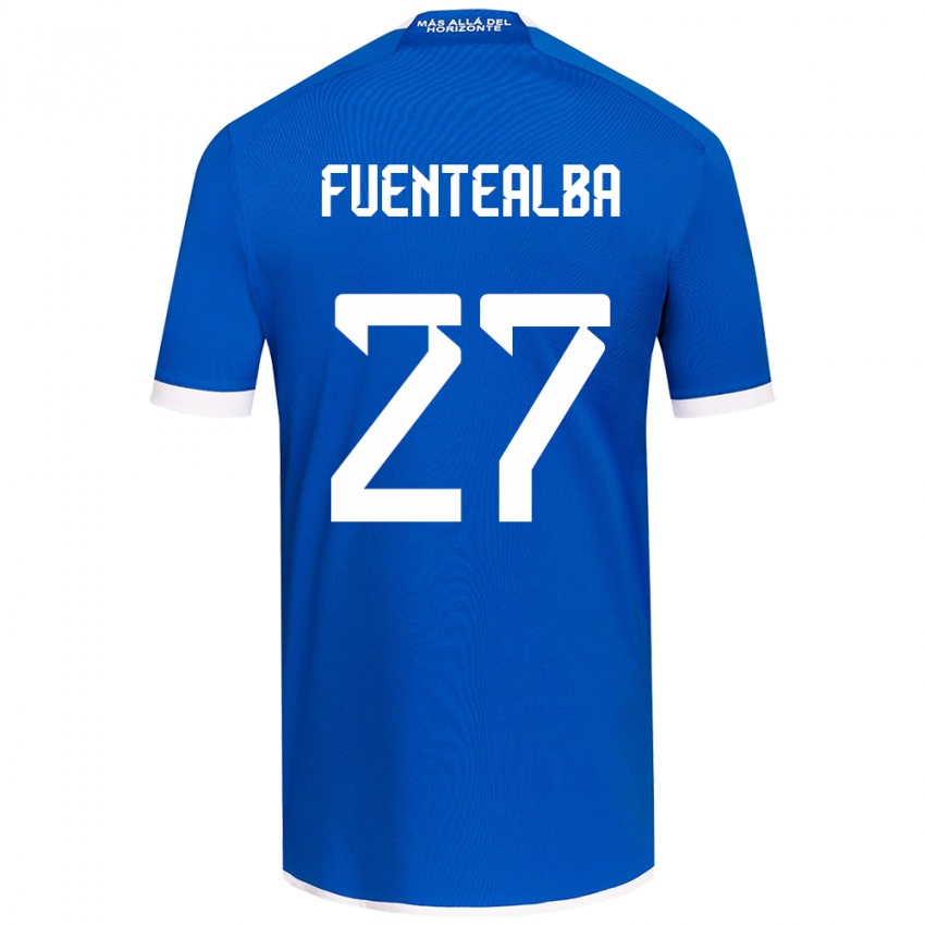 Niño Camiseta Jeison Fuentealba #27 Azul Blanco 1ª Equipación 2024/25 La Camisa Perú