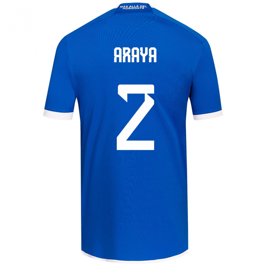 Niño Camiseta Fernanda Araya #2 Azul Blanco 1ª Equipación 2024/25 La Camisa Perú