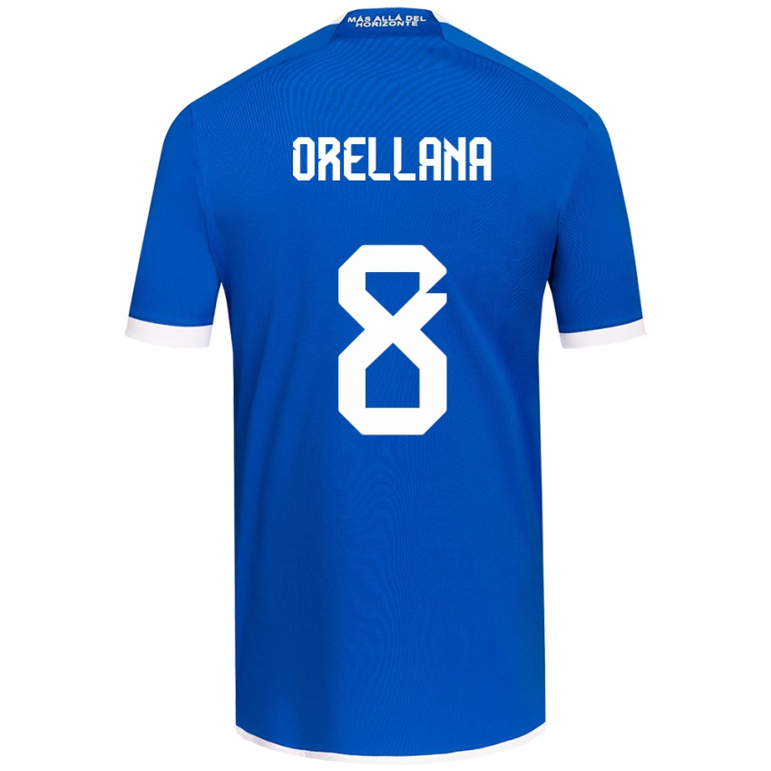 Niño Camiseta Denisse Orellana #8 Azul Blanco 1ª Equipación 2024/25 La Camisa Perú