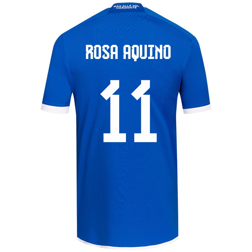 Niño Camiseta Rosa Aquino #11 Azul Blanco 1ª Equipación 2024/25 La Camisa Perú