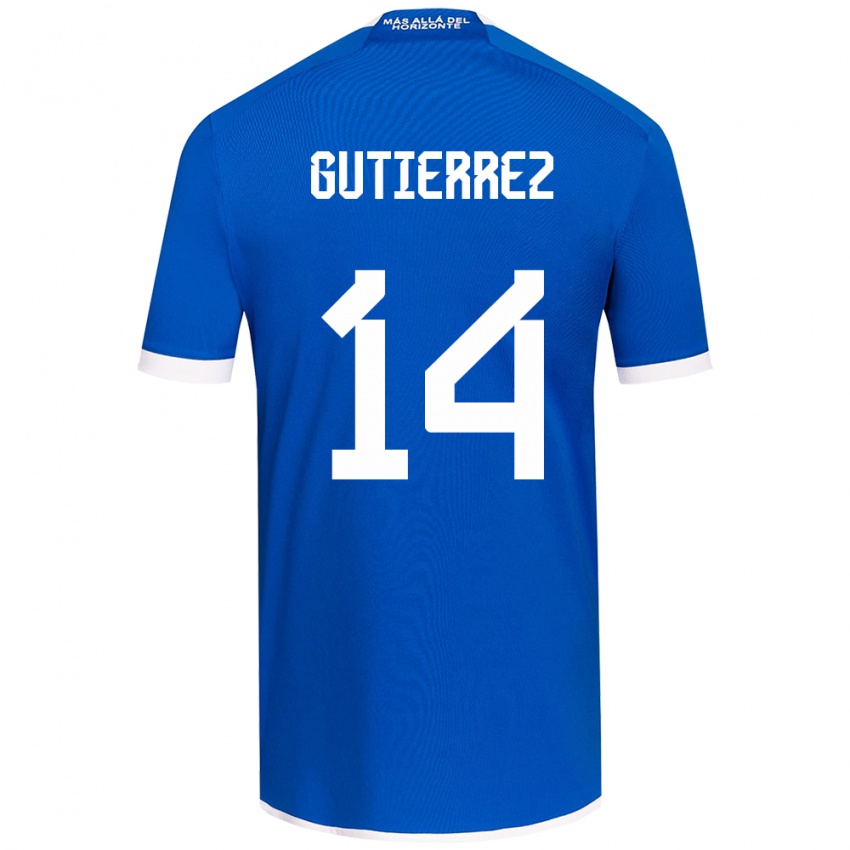 Niño Camiseta Ana Gutiérrez #14 Azul Blanco 1ª Equipación 2024/25 La Camisa Perú