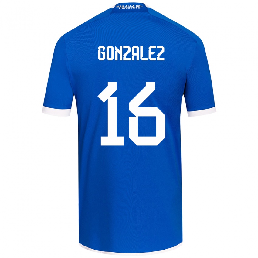 Niño Camiseta Monserratt González #16 Azul Blanco 1ª Equipación 2024/25 La Camisa Perú