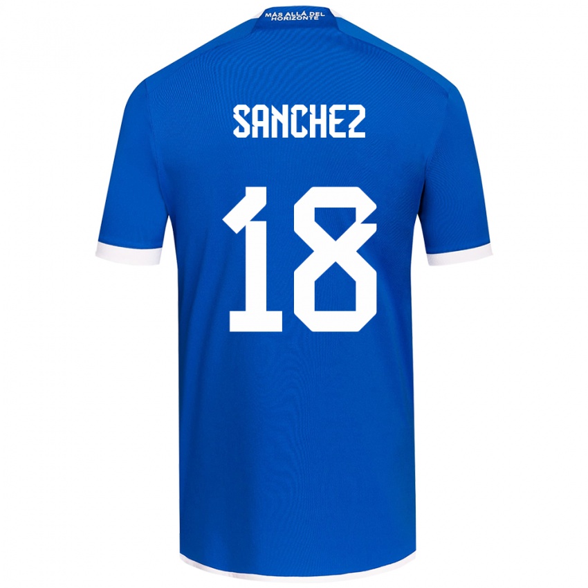 Niño Camiseta Bárbara Sánchez #18 Azul Blanco 1ª Equipación 2024/25 La Camisa Perú