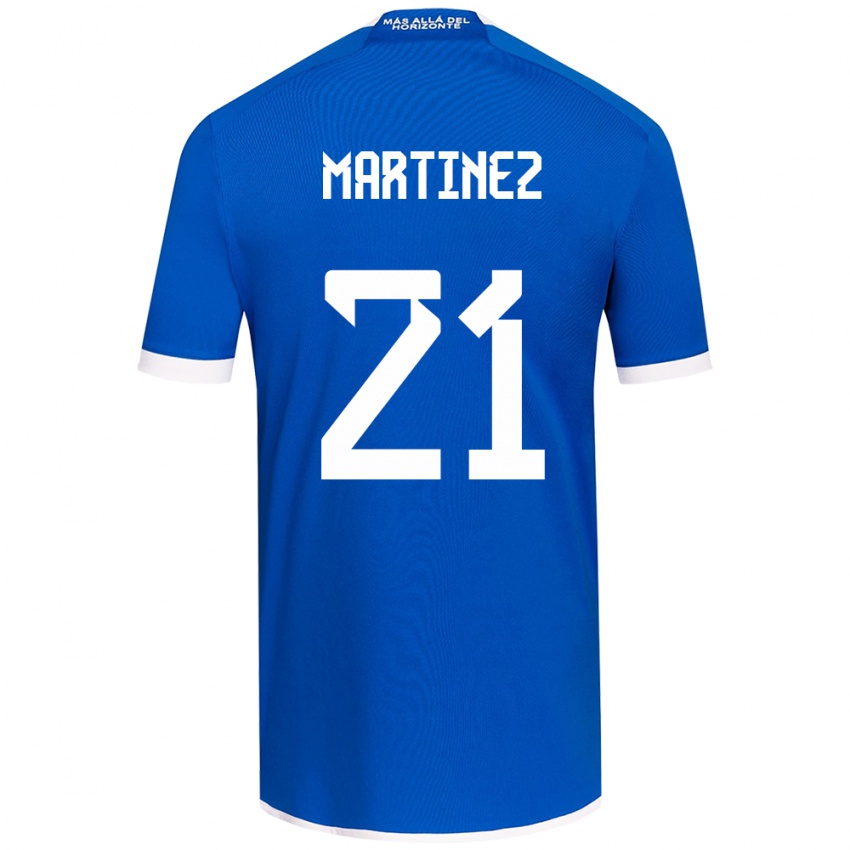 Niño Camiseta Maria Martínez #21 Azul Blanco 1ª Equipación 2024/25 La Camisa Perú