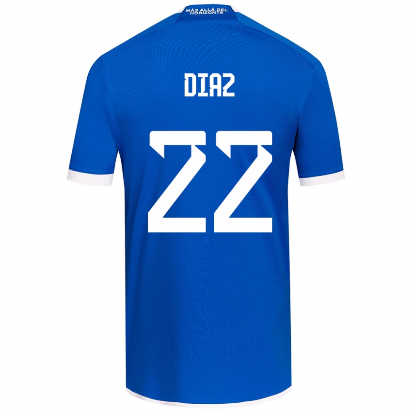 Niño Camiseta Valentina Díaz #22 Azul Blanco 1ª Equipación 2024/25 La Camisa Perú