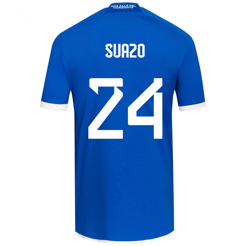 Niño Camiseta Arantza Suazo #24 Azul Blanco 1ª Equipación 2024/25 La Camisa Perú