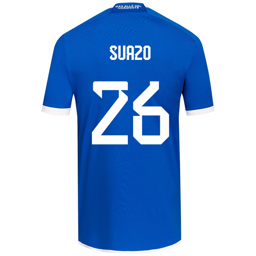 Niño Camiseta Gretzel Suazo #26 Azul Blanco 1ª Equipación 2024/25 La Camisa Perú