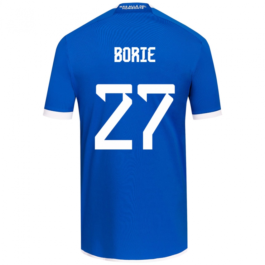 Niño Camiseta Emilie Borie #27 Azul Blanco 1ª Equipación 2024/25 La Camisa Perú