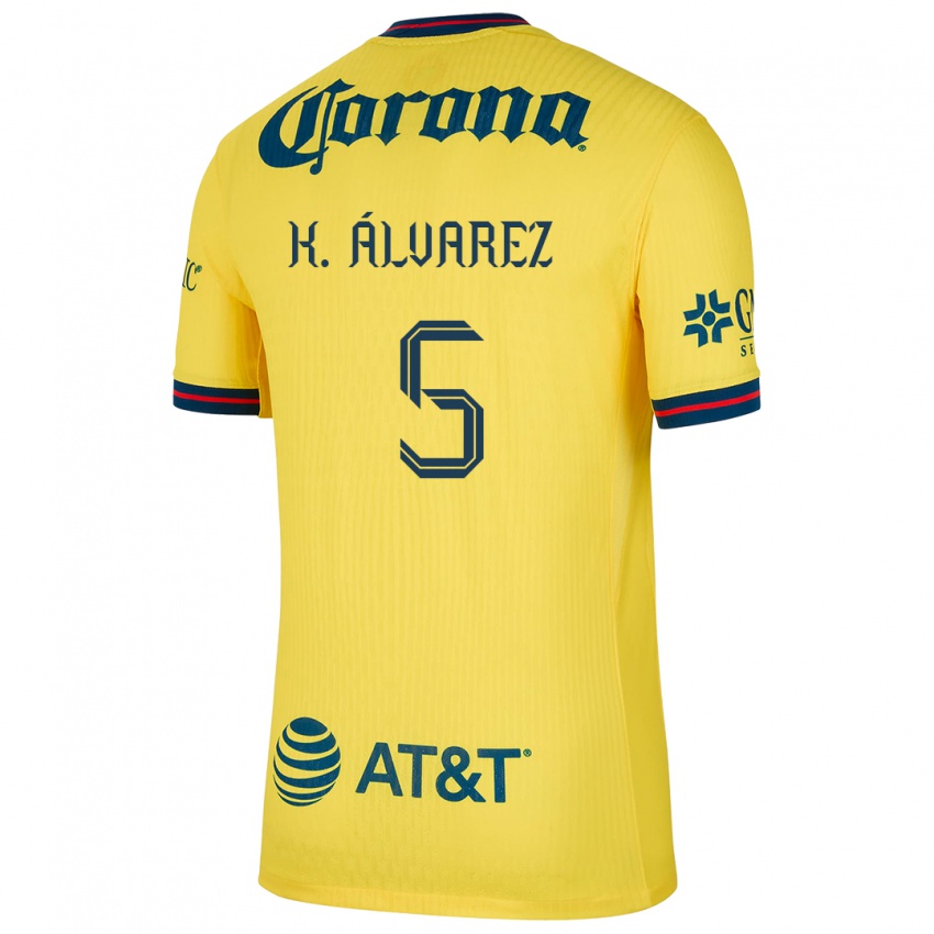 Niño Camiseta Kevin Álvarez #5 Amarillo Azul 1ª Equipación 2024/25 La Camisa Perú