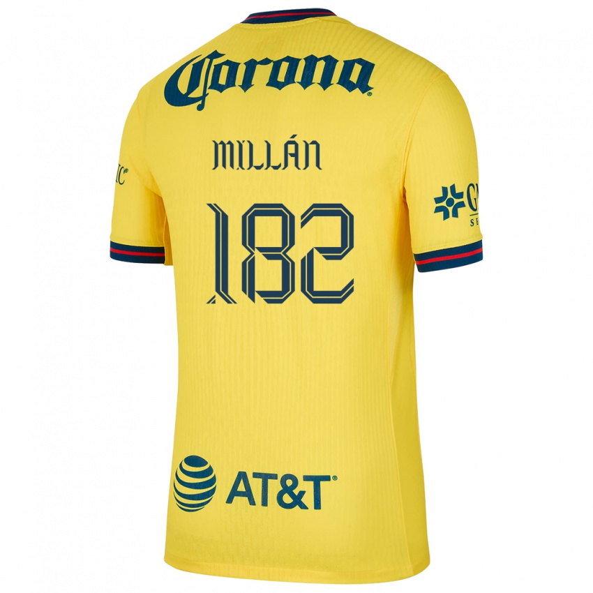 Niño Camiseta Daniel Millán #182 Amarillo Azul 1ª Equipación 2024/25 La Camisa Perú